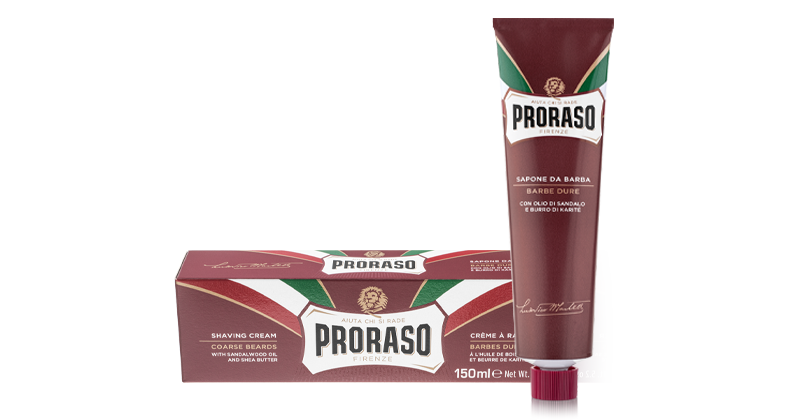 proraso coarse beard formula shave cream tube and box