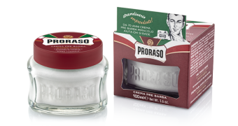 proraso preshave cream jar and box, coarse beard formula